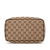 Gucci B Gucci Brown Beige Canvas Fabric GG Vanity Bag Italy