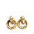 Chanel AB Chanel Gold Gold Plated Metal Logo Hoop Drop Clip On Earrings France