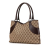 Gucci AB Gucci Brown Beige Canvas Fabric GG Tote Italy