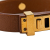 Hermès B Hermès Brown with Gold Calf Leather Mini Dog Anneaux Wrap Bracelet France