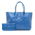 Goyard AB Goyard Blue Coated Canvas Fabric Goyardine Saint Louis PM France