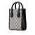 Gucci AB Gucci Brown Beige with Black Coated Canvas Fabric Mini GG Supreme Interlocking G Satchel Italy