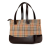 Burberry B Burberry Brown Beige Canvas Fabric Haymarket Check Handbag United Kingdom