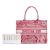 Christian Dior AB Dior Pink Strawberry Canvas Fabric Medium Toile de Jouy Book Tote Italy