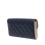 Chanel AB Chanel Blue Navy Lambskin Leather Leather CC Quilted Lambskin Long Wallet Italy