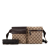 Gucci B Gucci Brown Beige Canvas Fabric GG Double Pocket Belt Bag Italy