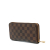 Louis Vuitton B Louis Vuitton Brown Coated Canvas Fabric Damier Ebene Zippy Wallet France