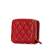 Versace B Versace Red Calf Leather Quilted skin Medusa Compact Wallet Italy