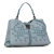 Bottega Veneta B Bottega Veneta Blue Light Blue Calf Leather Intrecciato Napoli Satchel Italy