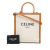 Celine AB Celine Brown Beige Canvas Fabric Small Vertical Cabas Satchel Italy