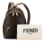 Fendi B Fendi Brown Coated Canvas Fabric Small Zucca Chiodo Diagonal Backpack Italy