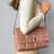 Chanel Mademoiselle Lock Chocolate bar Nylon Flap Shoulder Bag Beige pink