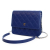 Chanel AB Chanel Blue Lambskin Leather Leather Quilted Lambskin Square Wallet on Chain Italy