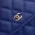 Chanel AB Chanel Blue Lambskin Leather Leather Quilted Lambskin Square Wallet on Chain Italy