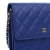 Chanel AB Chanel Blue Lambskin Leather Leather Quilted Lambskin Square Wallet on Chain Italy