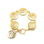 Chanel B Chanel Gold Gold Plated Metal Rue Cambon CC Medallion Link Bracelet France