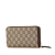 Gucci B Gucci Brown Beige Coated Canvas Fabric GG Supreme Neo Vintage Continental Wallet Italy