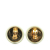 Chanel B Chanel Green Light Green with Gold Resin Plastic Gold Plated CC Round Clip On Earrings France