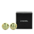 Chanel B Chanel Green Light Green with Gold Resin Plastic Gold Plated CC Round Clip On Earrings France