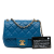 Chanel B Chanel Blue Lambskin Leather Leather Mini Square Classic Lambskin Pearl Crush Single Flap Italy