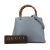 Gucci B Gucci Blue Light Blue Calf Leather Small skin Bamboo Shopper Satchel Italy