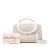 Salvatore Ferragamo B Ferragamo White Ivory Calf Leather Laser Cut Gancini Sofia Italy