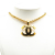 Chanel B Chanel Gold Gold Plated Metal CC Pendant Necklace France