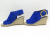 Celine Satin gold Broche Royal blue leather suede wedge Sandal