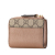 Gucci AB Gucci Pink Light Pink with Brown Beige Calf Leather GG Marmont Zip Compact Wallet Italy