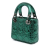 Christian Dior B Dior Green Calf Leather Micro Metallic Crinkled skin Cannage Lady Dior Italy