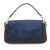 Fendi AB Fendi Blue Denim Denim Fabric Zucca Embroidered Baguette Satchel Italy