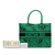 Christian Dior AB Dior Green Canvas Fabric Medium Embroidered Book Tote Italy