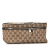 Gucci B Gucci Brown Beige Canvas Fabric GG Waist Pouch Italy