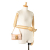 Fendi B Fendi Pink Light Pink with Yellow Canvas Fabric Mini Zucchino Baguette Italy