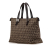 Fendi B Fendi Brown Canvas Fabric Zucchino Tote Italy