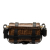 Fendi AB Fendi Brown with Black Coated Canvas Fabric Mini Zucca Glazed Cage Baguette Italy