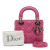 Christian Dior B Dior Pink Lambskin Leather Leather Mini Lambskin Cannage Lady Dior Italy