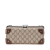 Gucci B Gucci Brown Beige Coated Canvas Fabric GG Supreme Bamboo Vanity Bag Italy