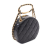 Chanel Black Quilted Lambskin Oval Logo Chain Top Handle Round Clutch on Chain Italy