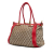 Gucci AB Gucci Brown Beige Canvas Fabric GG Bella Satchel Italy