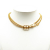 Christian Dior AB Dior Gold Gold Plated Metal Double Strand Faux Pearl CD Logo Necklace Italy