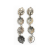 Gucci B Gucci Silver Palladium Metal Crystal and Plated Drop Clip-On Earrings Italy