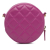 Chanel Pink Lambskin Leather Leather CC Quilted Lambskin Pearl Crush Round Clutch with Chain Italy