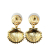 Chanel AB Chanel Gold Gold Plated Metal CC Rhinestone Shell Drop Earrings France