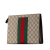 Gucci AB Gucci Brown Beige Coated Canvas Fabric GG Supreme Web Clutch Italy