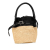 Celine AB Celine Brown Beige with Black Raffia Natural Material Woven Nano Bucket Bag Madagascar