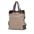 Gucci B Gucci Brown Beige Canvas Fabric GG Tote Italy