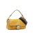 Fendi AB Fendi Yellow with White Canvas Fabric Sarah Coleman FF Fisheye Baguette Satchel Italy