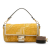 Fendi AB Fendi Yellow with White Canvas Fabric Sarah Coleman FF Fisheye Baguette Satchel Italy