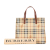 Burberry AB Burberry Brown Coated Canvas Fabric Haymarket Check Tote Italy